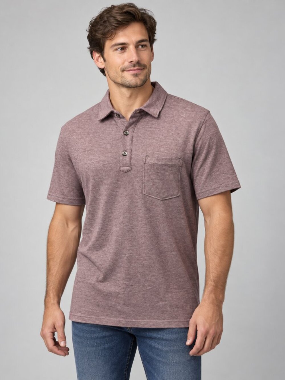 Banana Republic M Burgundy Performance Pique Polo Shirt Stretch Pocket Preppy